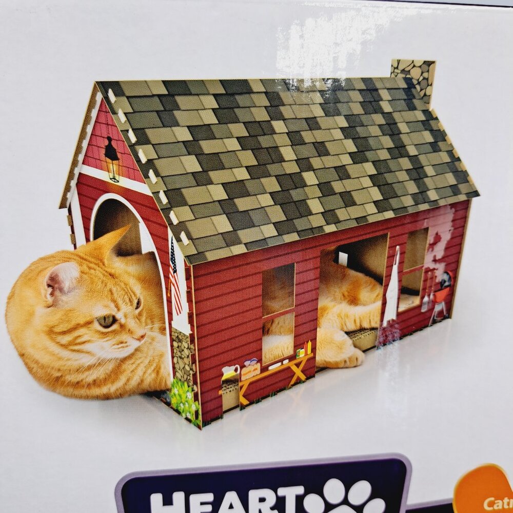 BBQ Cookout Cat or Small Pet House with Cardboard Scratching Boards